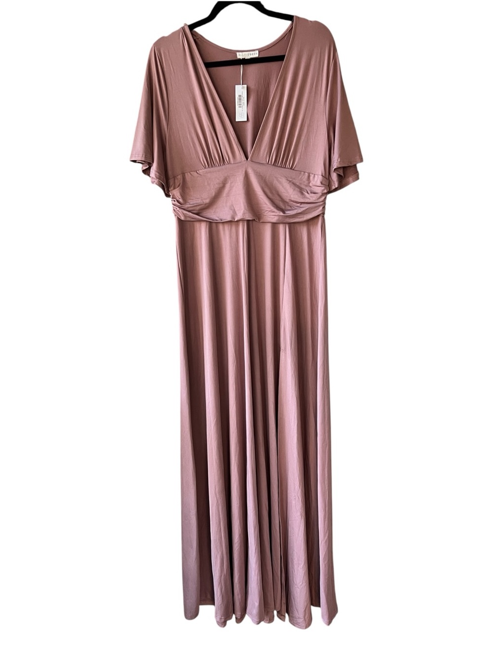 Baltic Born New w Tag 1X Emberly Maxi Dress Blush Pink Stretch Jersey Knit
